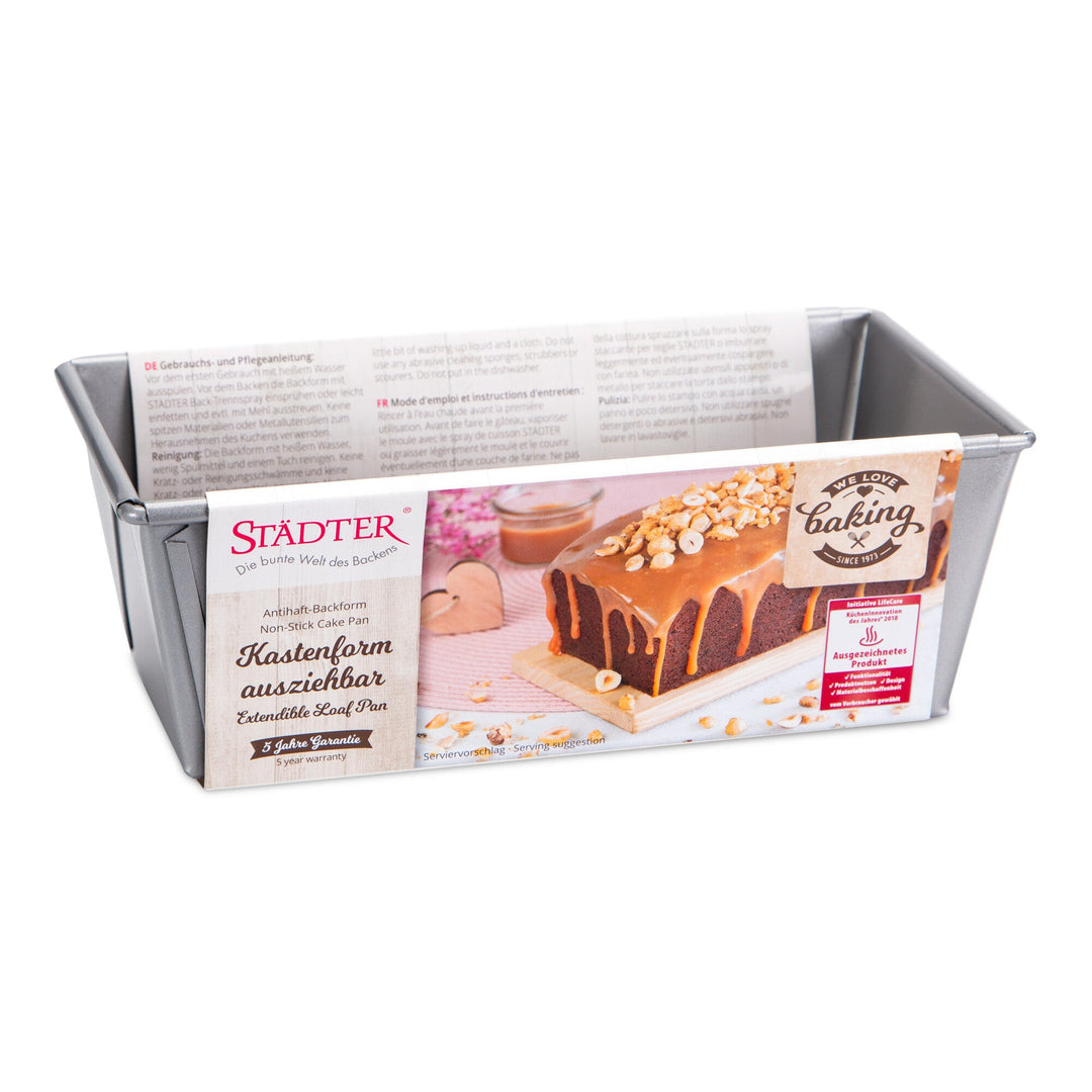 STA - 661592 - Städter "We Love Baking" Kastenform ausziehbar Metall Silber