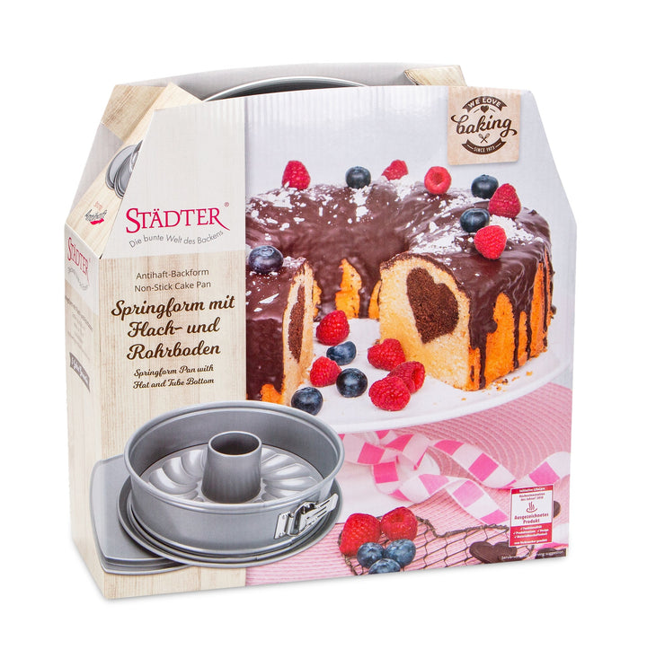 ST - 661332 - Städter 'we love baking Springform ø 26 cm / H 7 cm mit Flach - und Rohrboden'