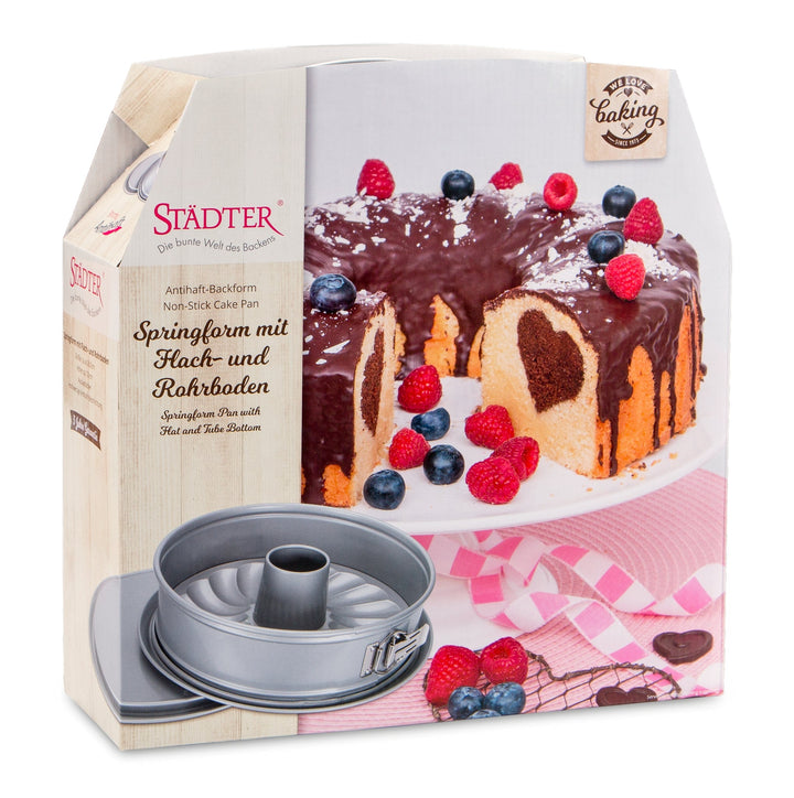 ST - 661356 - Städter 'we love baking Springform ø 28 cm / H 7 cm mit Flach - und Rohrboden'
