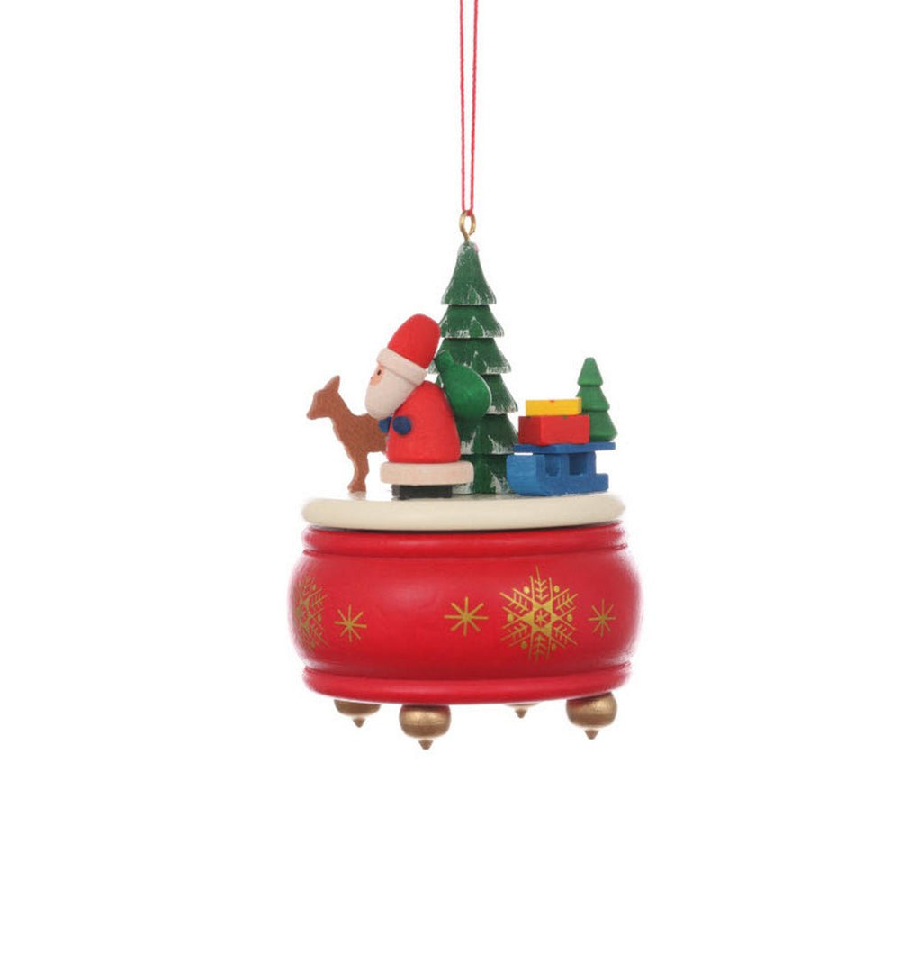 ULB - 100924 - Ulbricht Baumschmuck 'Spieldose rot mit Weihnachtsmann - 7.7cm' 2022