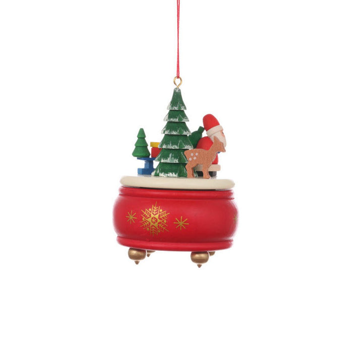 ULB - 100924 - Ulbricht Baumschmuck 'Spieldose rot mit Weihnachtsmann - 7.7cm' 2022