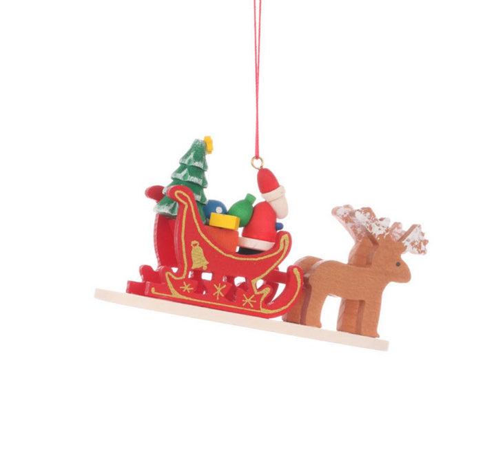ULB - 100636 - Ulbricht Baumschmuck 'Weihnachtsmann im Rentierschlitten - 5.6cm' 2017