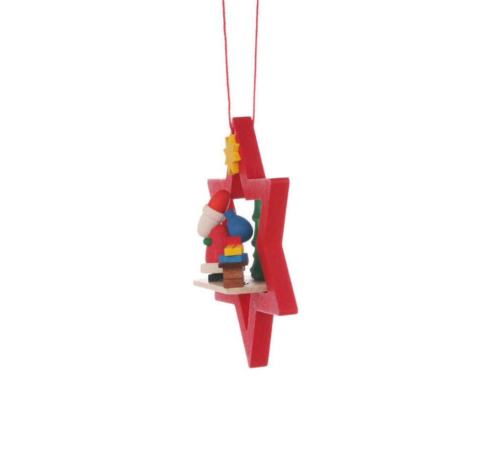 ULB - 100857 - Ulbricht Baumschmuck 'Weihnachtsmann im roten Stern - 7.8cm' 2003