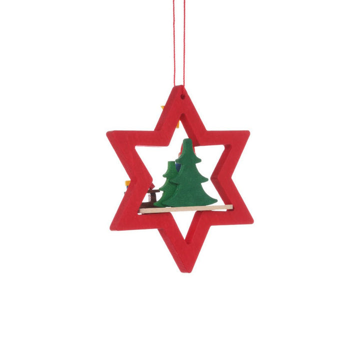 ULB - 100857 - Ulbricht Baumschmuck 'Weihnachtsmann im roten Stern - 7.8cm' 2003