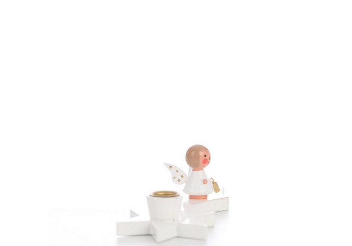 ULB - 060014 - Ulbricht Tischlicht 'Leuchter Engel auf Komet weiss - 3cm' -