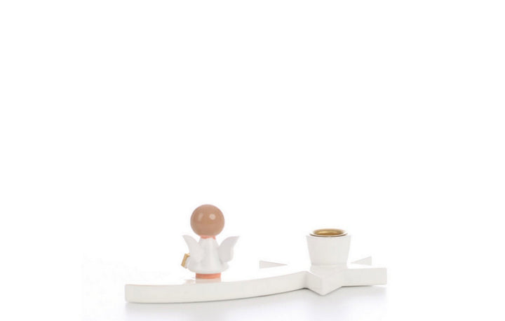 ULB - 060014 - Ulbricht Tischlicht 'Leuchter Engel auf Komet weiss - 3cm' -