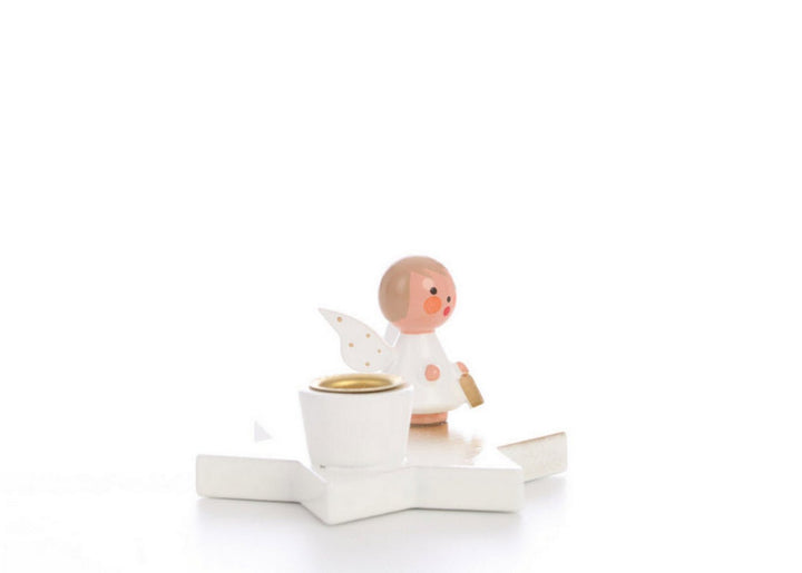 ULB - 060010 - Ulbricht Tischlicht 'Leuchter Engel auf Stern weiss - 3cm' -