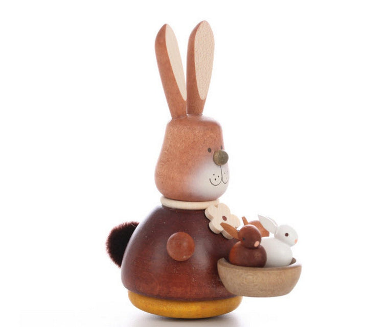 ULB - 150110 - Ulbricht Wackelmännchen - Wackelhase mit Babys natur - 9.8cm