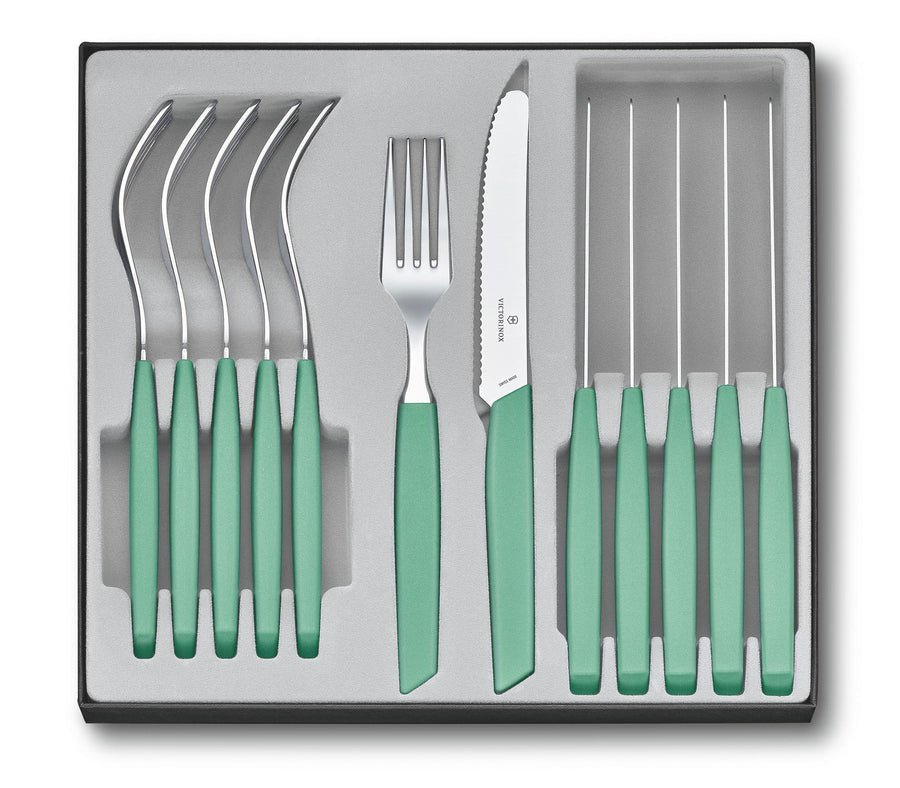 VX6.9096.11W41.12 - Victorinox 'Swiss Modern, Besteckset (Tomatenmesser) 12tlg., mint'
