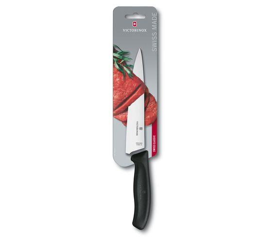 VX6.8003.19B - Victorinox - 'SwissClassic, Tranchiermesser, normaler Schliff, 19 cm, schwarz, auf Blister'