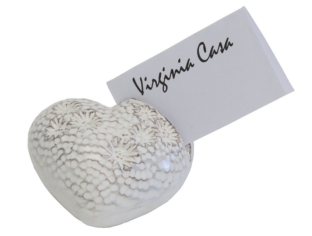 E240AC_NataleCeramica_bianco - Virginia Casa Natale 'Herz - Tischkarte - ø6cm - bianco'