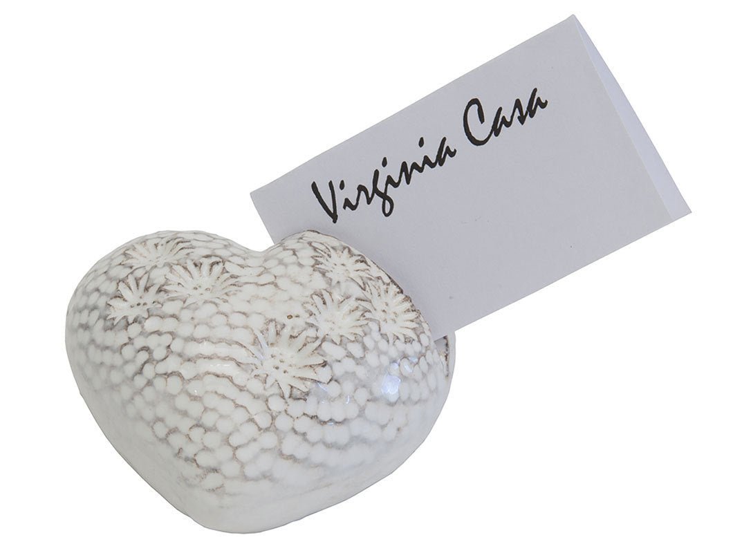 Virginia Casa Natale 'Herz-Tischkarte - ø6cm - bianco'-E240AC_NataleCeramica_bianco