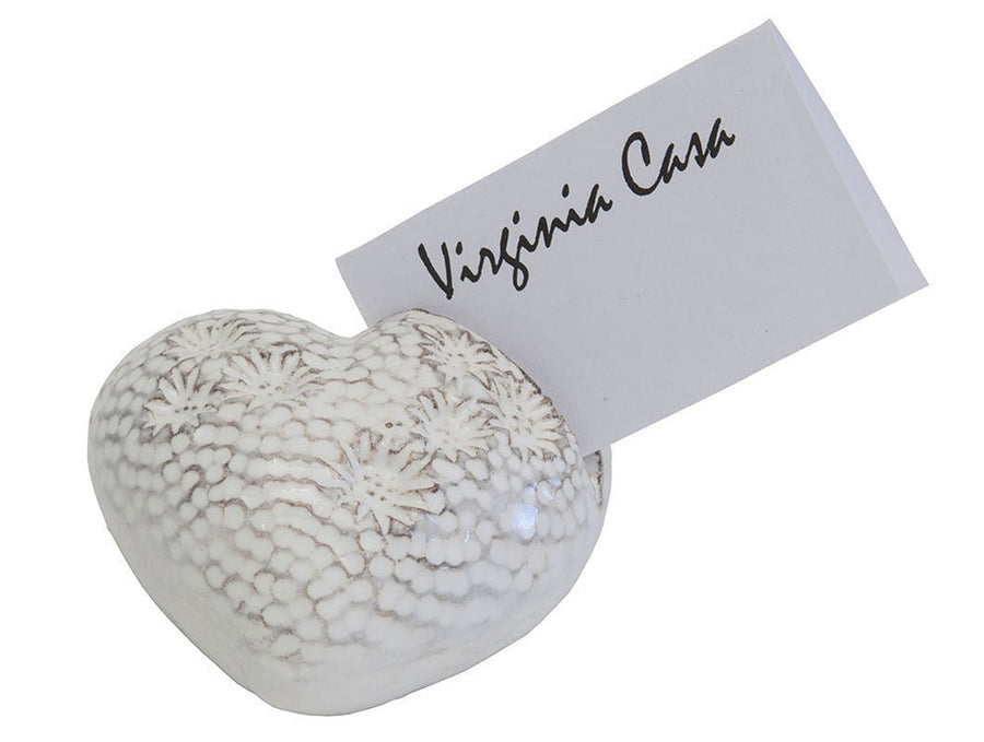 E240AC_NataleCeramica_bianco - Virginia Casa Natale 'Herz - Tischkarte - ø6cm - bianco'