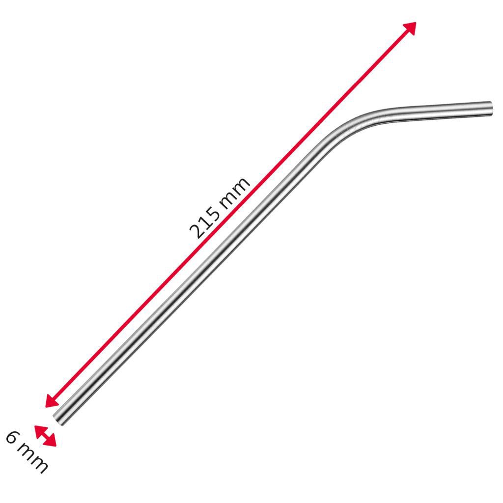 WST - 62742260 - Westmark '4 Trinkhalme "Edelstahl Knick" gebogen + Reinigungsbürstchen'