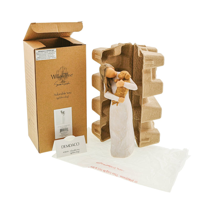 WT - 28039 - Willow Tree Figur 'Adorable You (golden dog) - Du bist bezaubernd 19,5 cm'