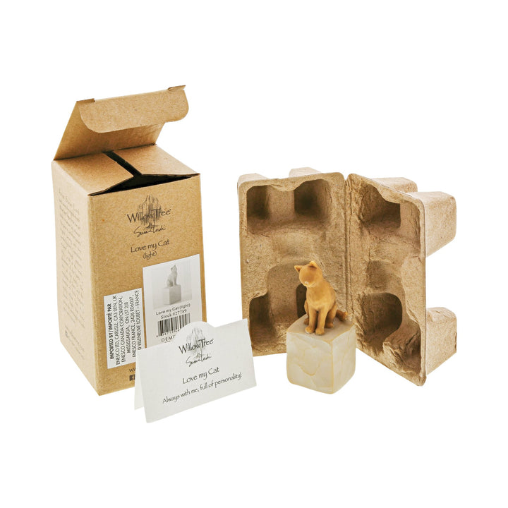 WT - 27789 - Willow Tree Figur 'Love my Cat (light) - Ich liebe meine Katze 7,5cm'