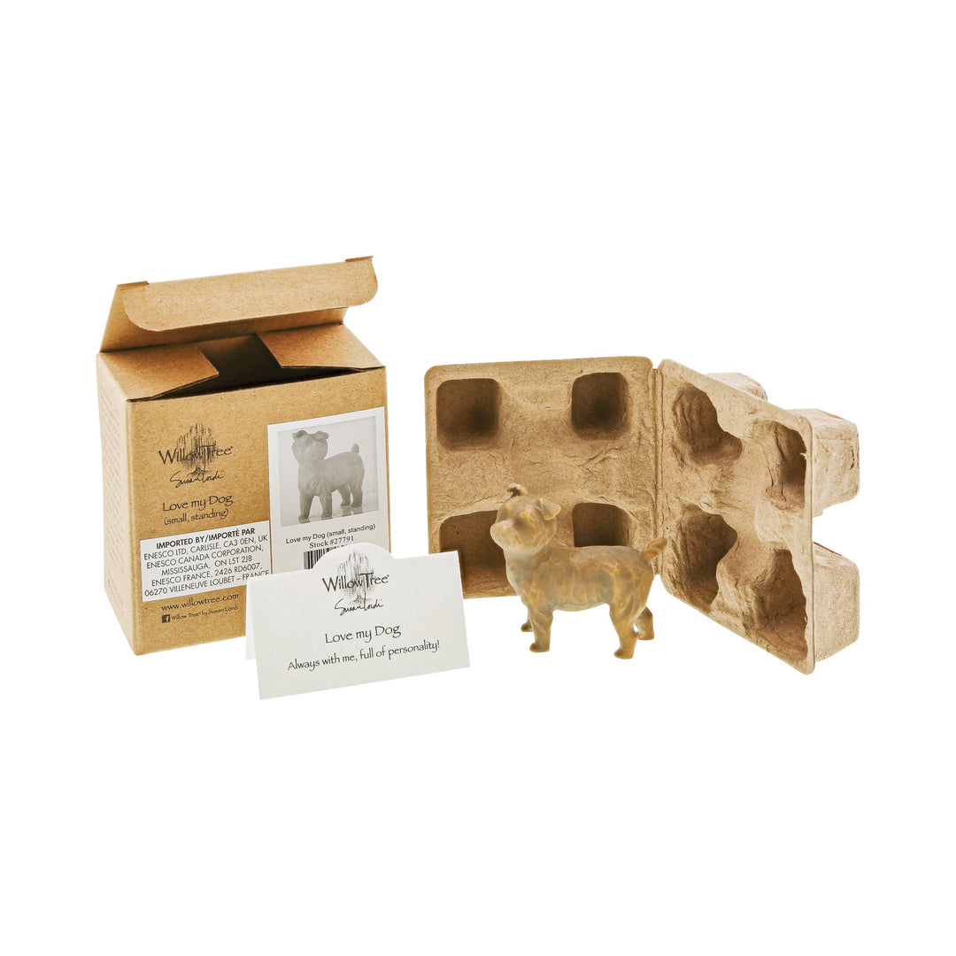 WT - 27791 - Willow Tree Figur 'Love my Dog (small, standing) - Liebe meinen Hund (klein, stehend) 5cm'
