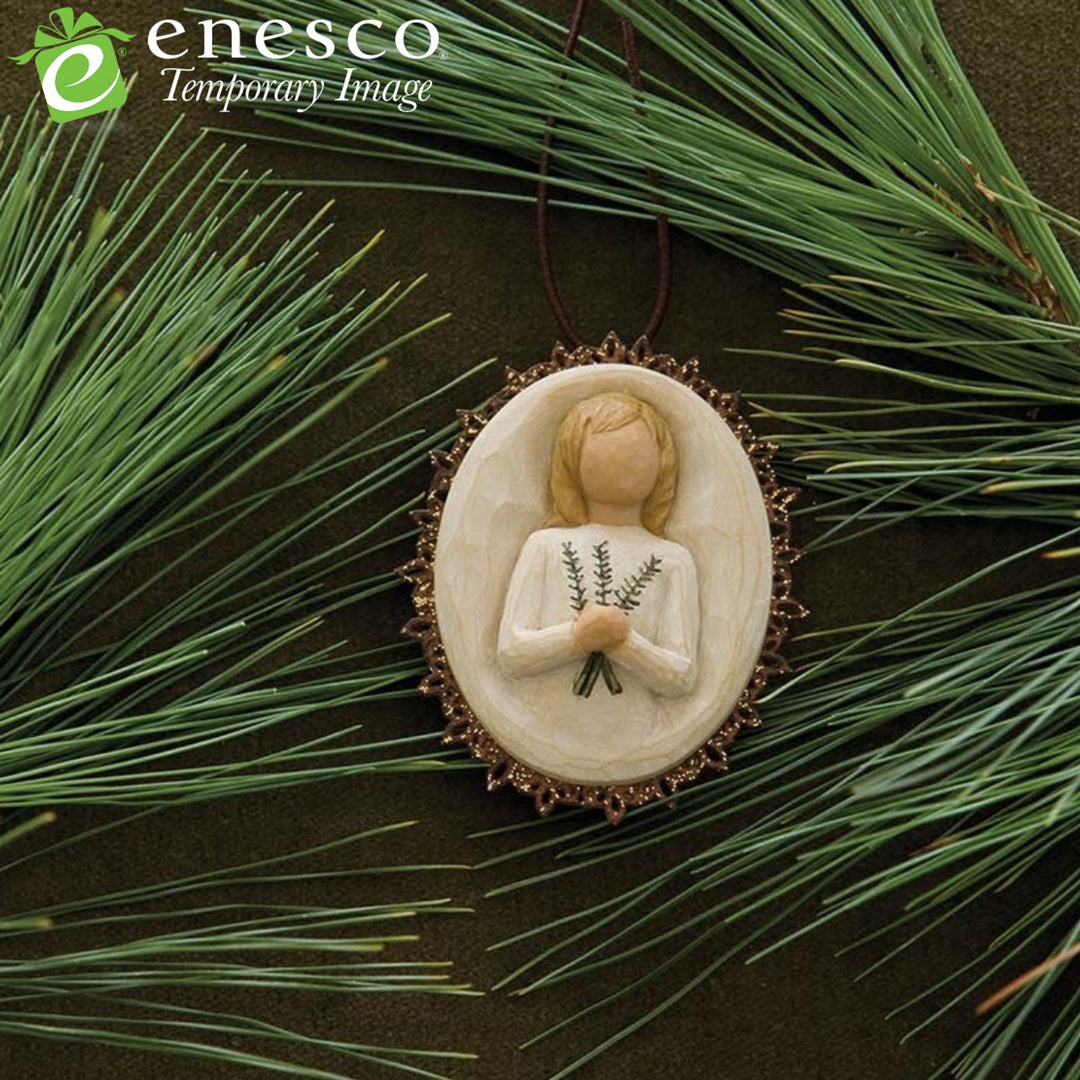 WT - 26212 - Willow Tree Figur 'Remembrance Metal - edged Ornament - Gedenken Ornament Metallrand 5cm