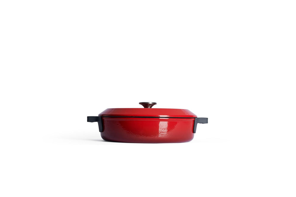 WOLL 'Iron Kasserolle mit Deckel in Chili Red Ø 28 cm, 7 cm 3,8 Lt'-WO828CI-010