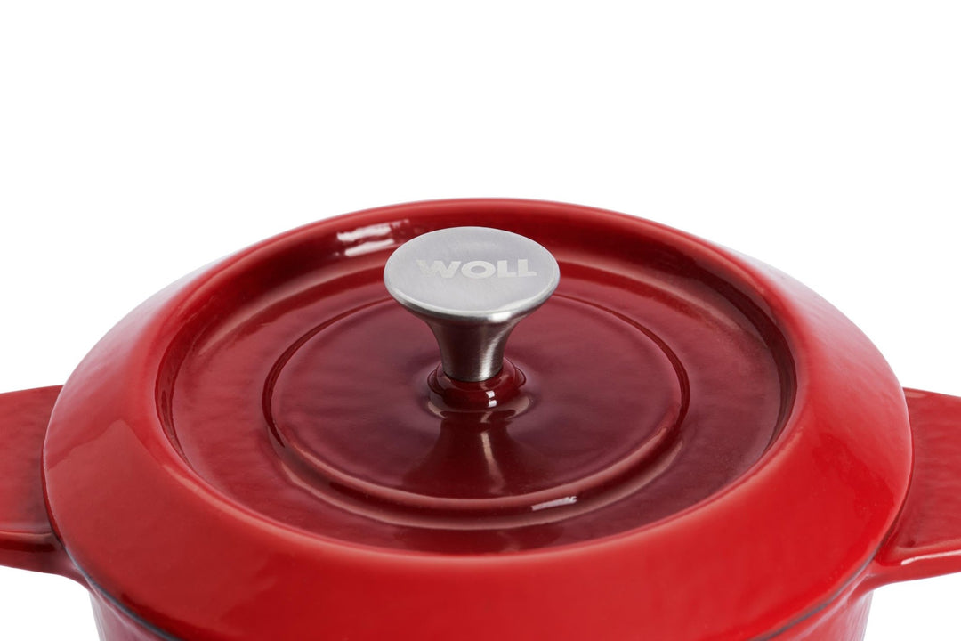 WO110CI - 010 - WOLL 'Iron set aus 2 mini Kasserollen in Chili Red Ø 10 cm, 5 cm 0,3 Lt'