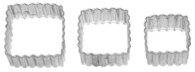 RBV Birkmann, Ausstechform Quadrat gerippt, 3-fach Terrasse, 3/3,5/4,5cm