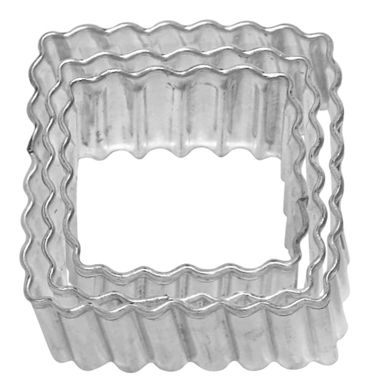RBV Birkmann, Ausstechform Quadrat gerippt, 3-fach Terrasse, 3/3,5/4,5cm