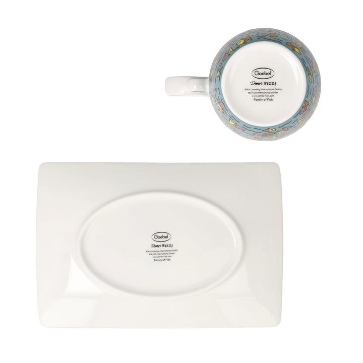 Goebel James Rizzi Künstlertasse mit Untertasse 'Family of Fish' 2026
