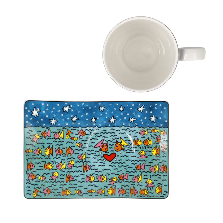 Goebel James Rizzi Künstlertasse mit Untertasse 'Family of Fish' 2026