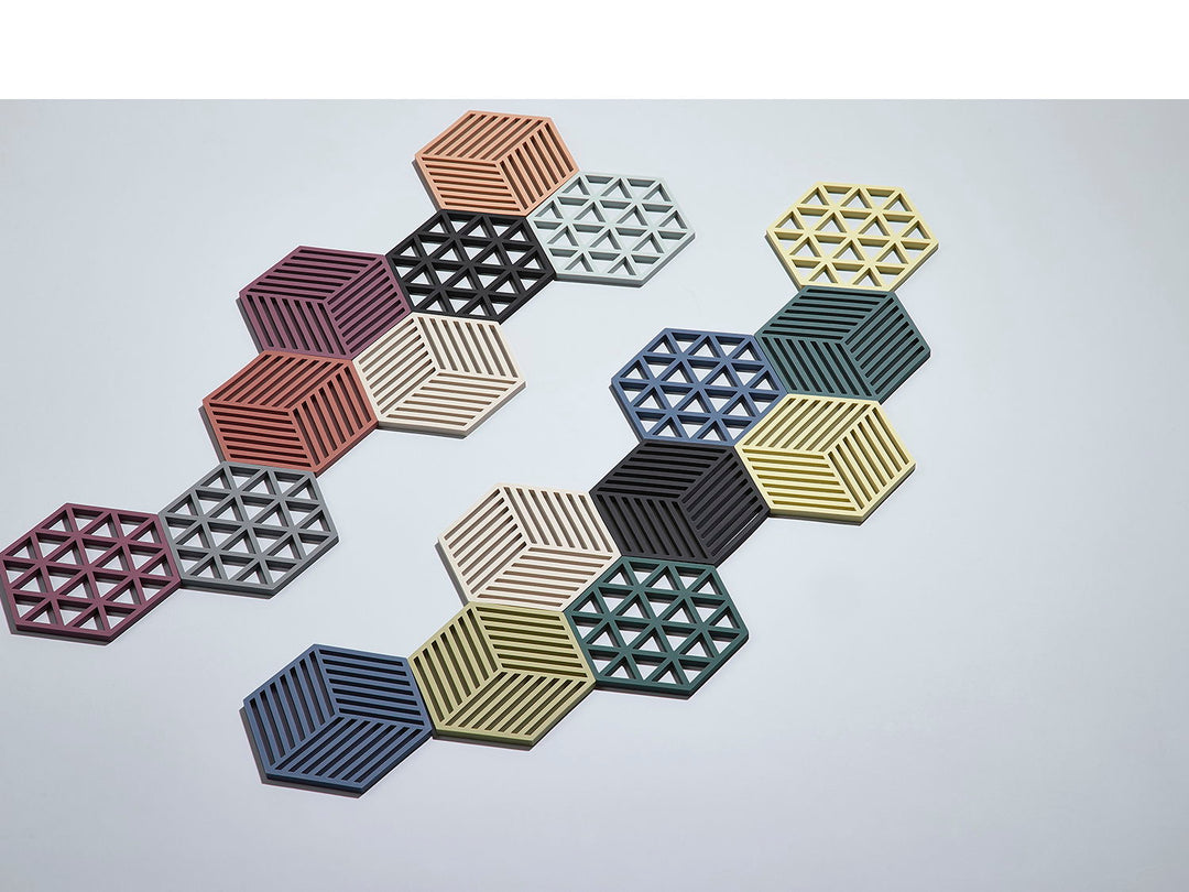 Zone Denmark, Glasunderlägg Hexagon svart, 16 x 14 x 0,9 cm