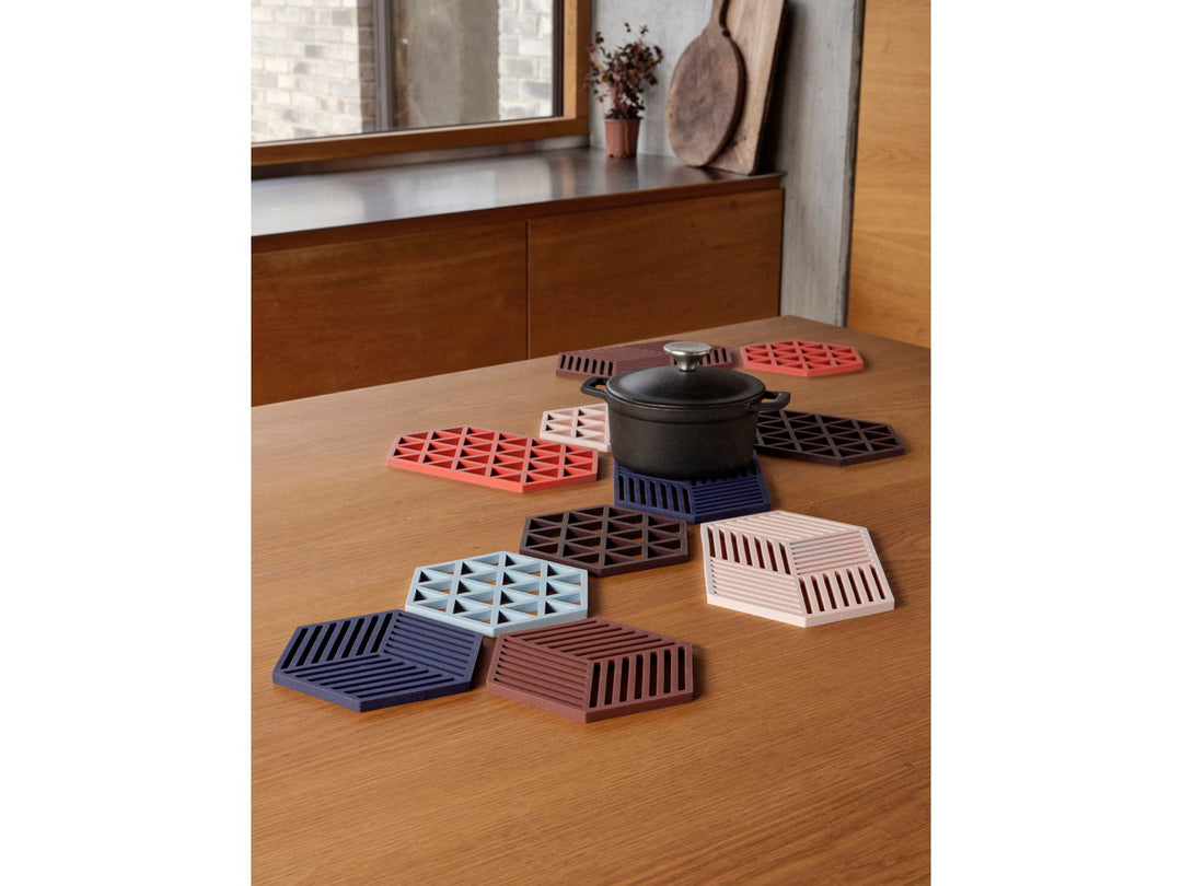 F&H Group, onderzetters Triangles, brandrood, 16 x 14 x 0,9 cm