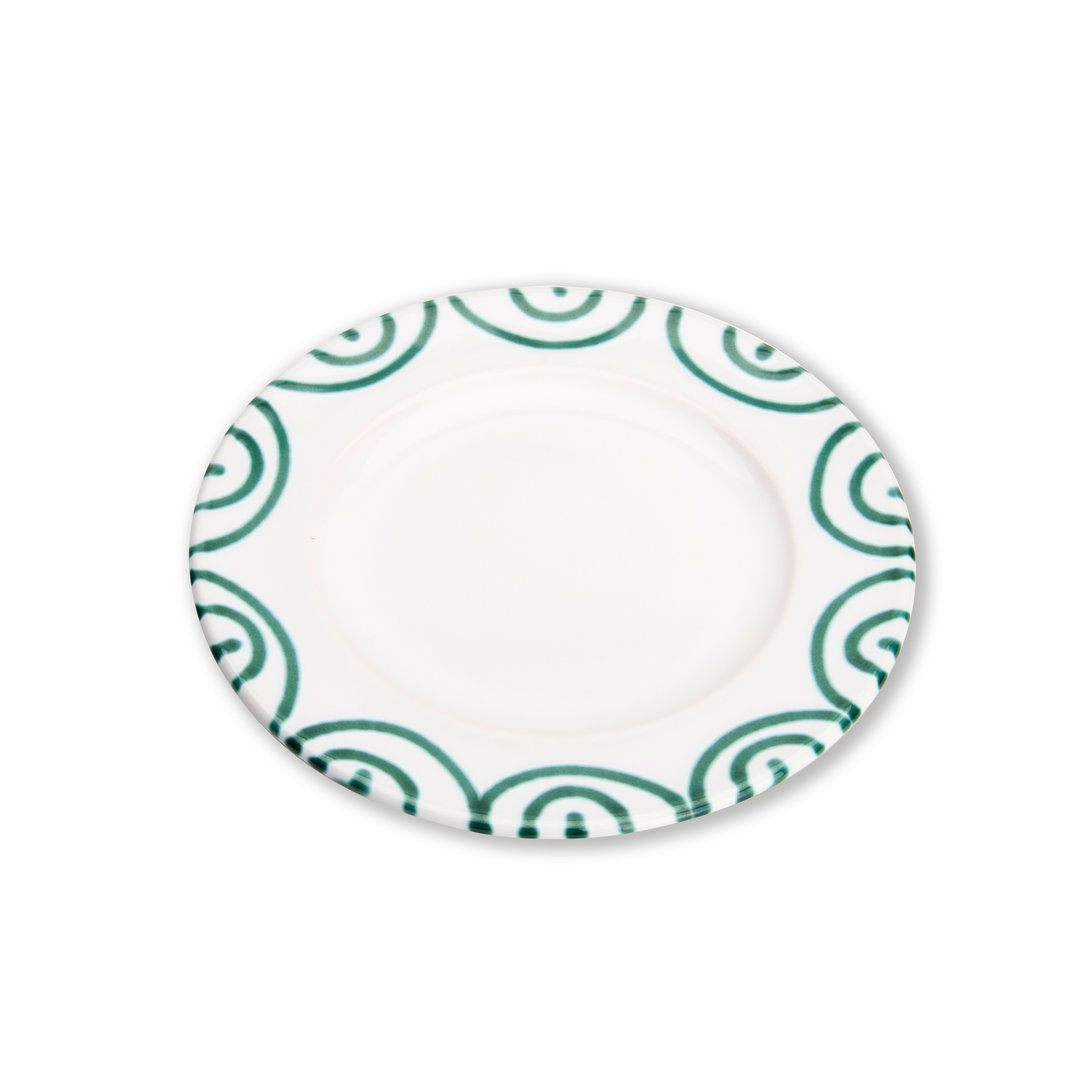 Gmundner Keramik 'Groen gevlamd - Gourmet dessertbord (Ø18cm)'