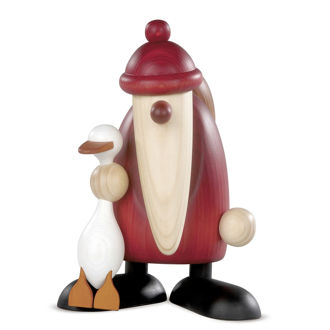 Bjoern Koehler - Santa Claus with Christmas goose Auguste, large, red 18cm
