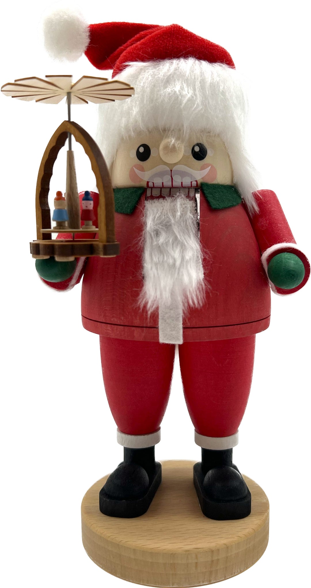 Papai Noel quebra-nozes com pirâmide, Glässer Arte popular, 23cm