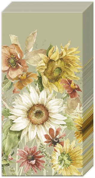 IHR, Papiertaschentücher "Late Summer Flowers" green