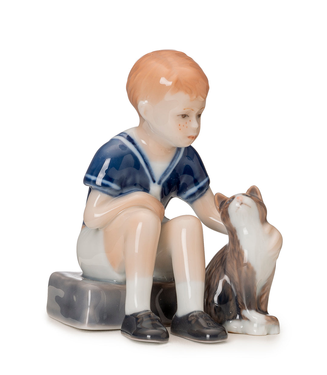 Royal Copenhagen Figurita infantil 'Jens con gatito'