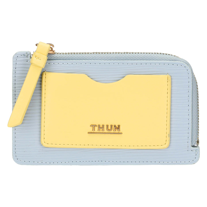 Porta-cartões de Crédito THUN Multicolor Faux Leather Pouch em Azul Claro