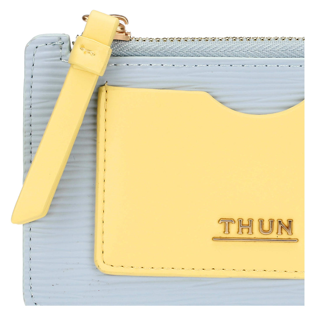 Porta-cartões de Crédito THUN Multicolor Faux Leather Pouch em Azul Claro