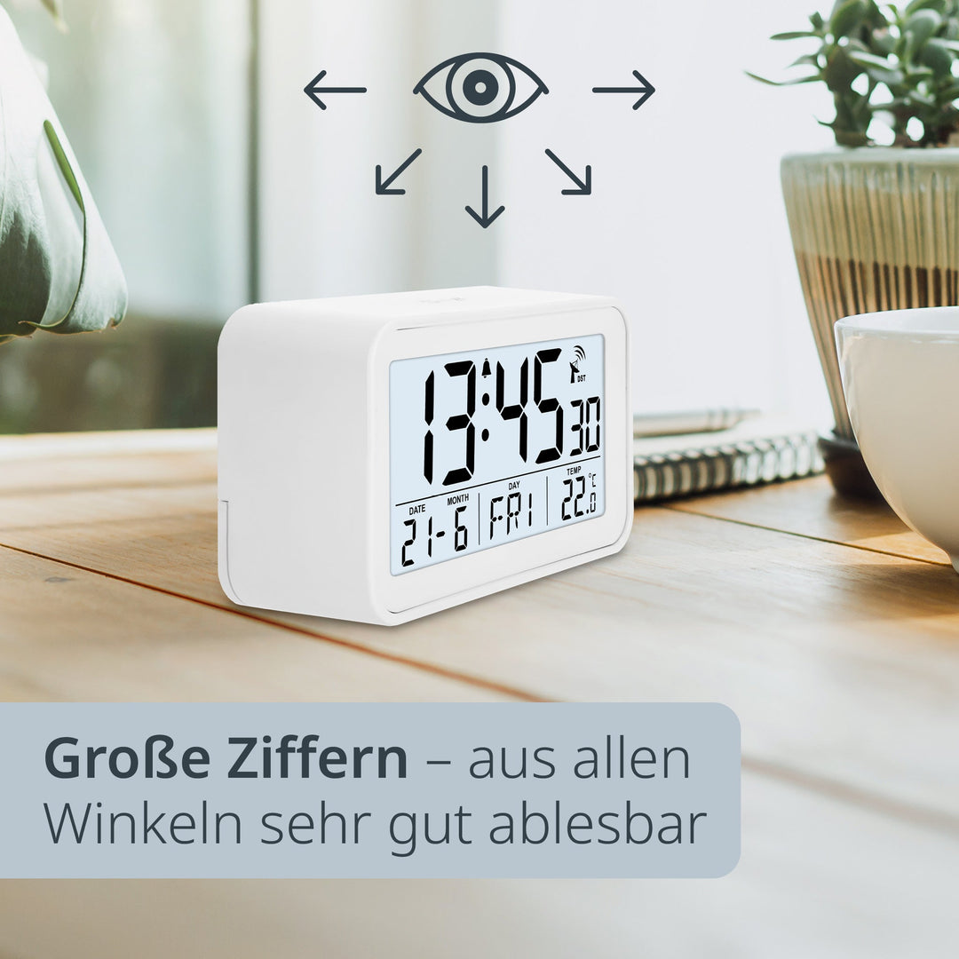 ADE-CK2306-1 - ADE - Digitaler DCF - Funkwecker in weiß