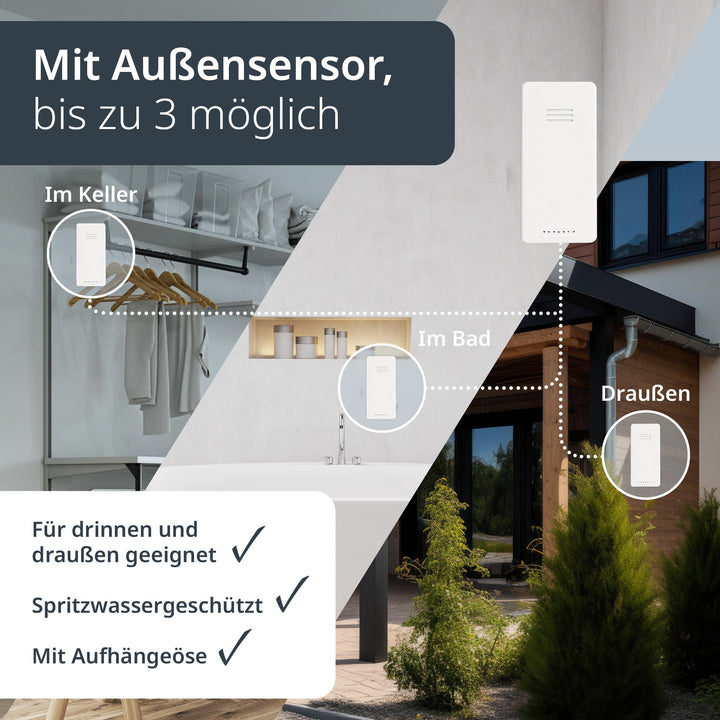 ADE-WS2132 - ADE - Wetterstation mit Funk - Außensensor, schwarz, mit DCF - Funkuhr