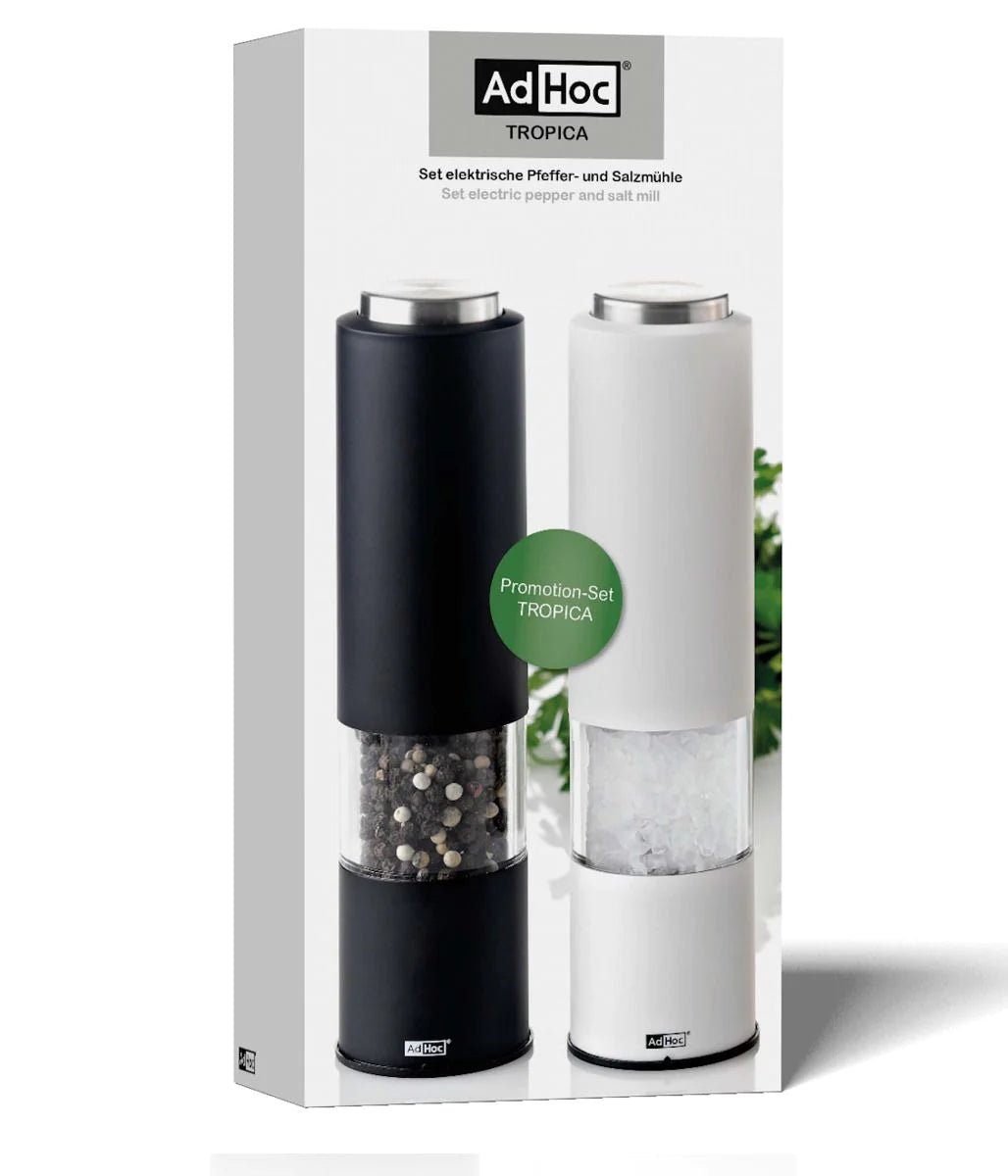 AdHoc - EP22 - EP23_SET - AdHoc 'Elektrische Pfeffer - oder Salzmühle TROPICA SET, Ceramic Mahlwerk CeraCut®, LED Licht'