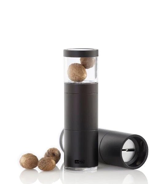 AdHoc - PM97X - AdHoc, Geschenkset Muskatmühle Muskatino black mit 3 Stck. edle Muskatmühle