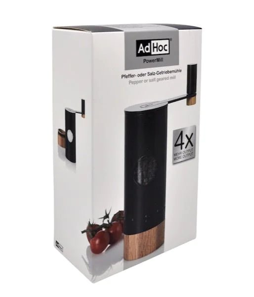AdHoc - MP53 - AdHoc - Pfeffer - oder Salz - Getriebemühle PowerMill - Edelstahl schwarz