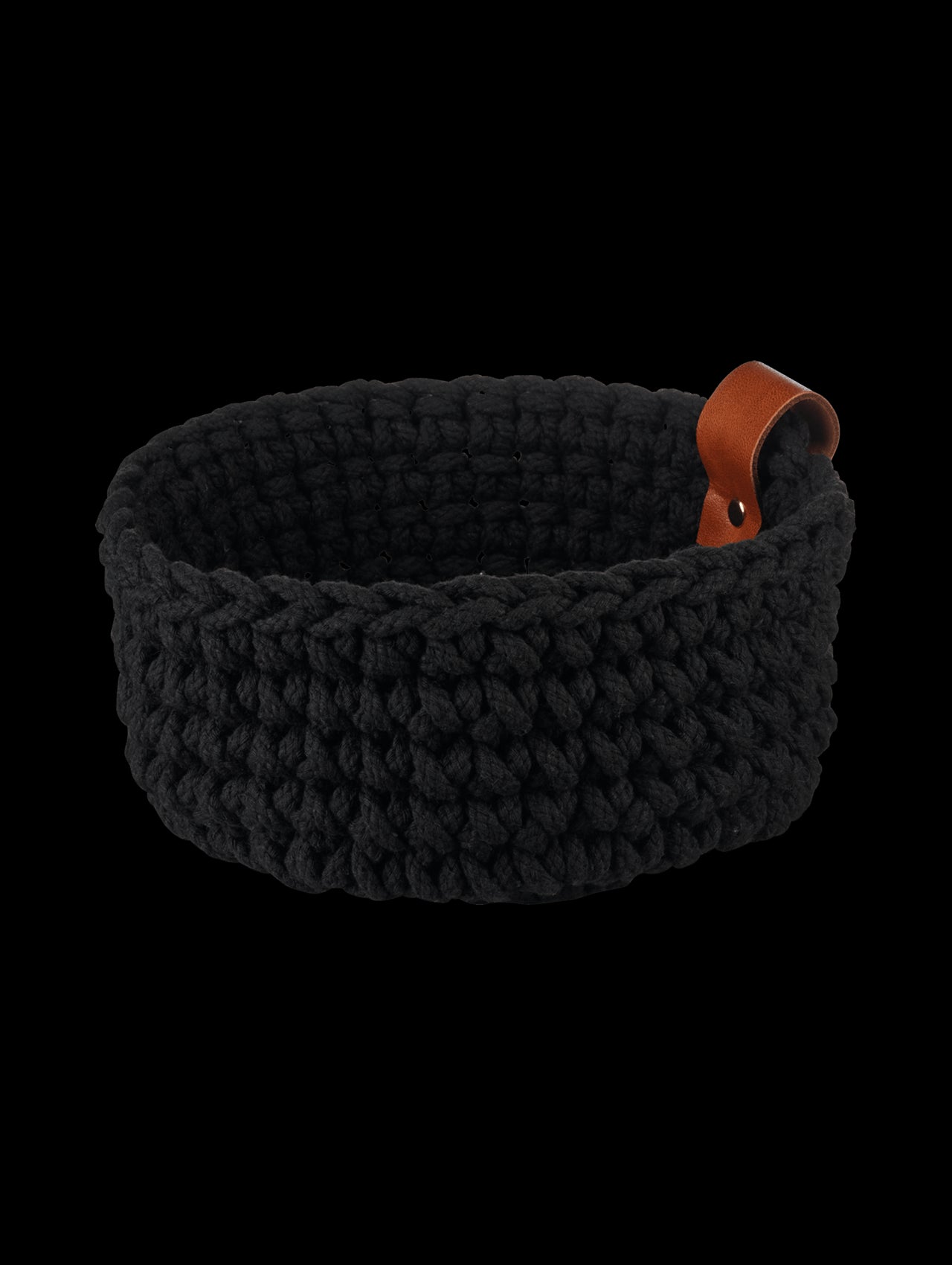 ASA-37892065 - ASA, häkelkorb, schwarz, l, D. 26 cm, H. 10cm