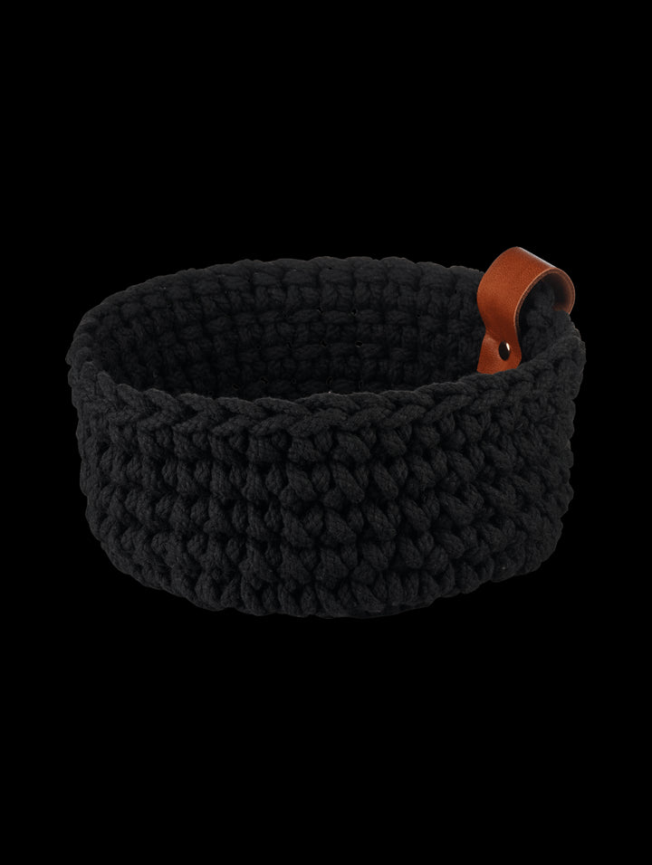 ASA-37892065 - ASA, häkelkorb, schwarz, l, D. 26 cm, H. 10cm