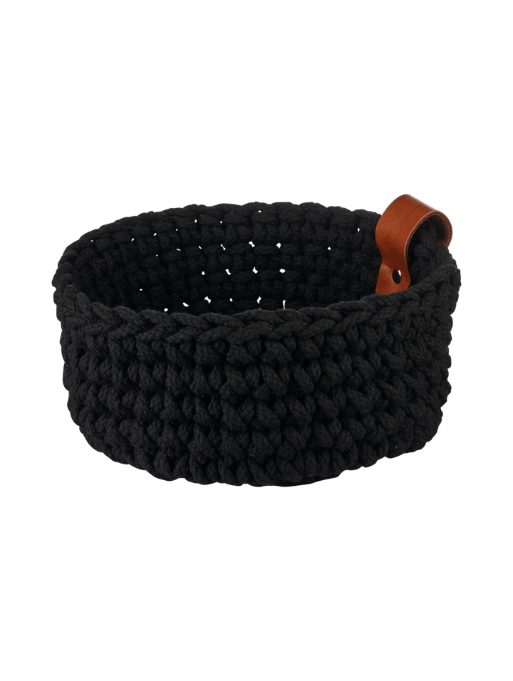 ASA-37892065 - ASA, häkelkorb, schwarz, l, D. 26 cm, H. 10cm