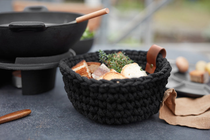 ASA-37891065 - ASA, häkelkorb, schwarz, m, D. 20 cm, H. 9,5 cm