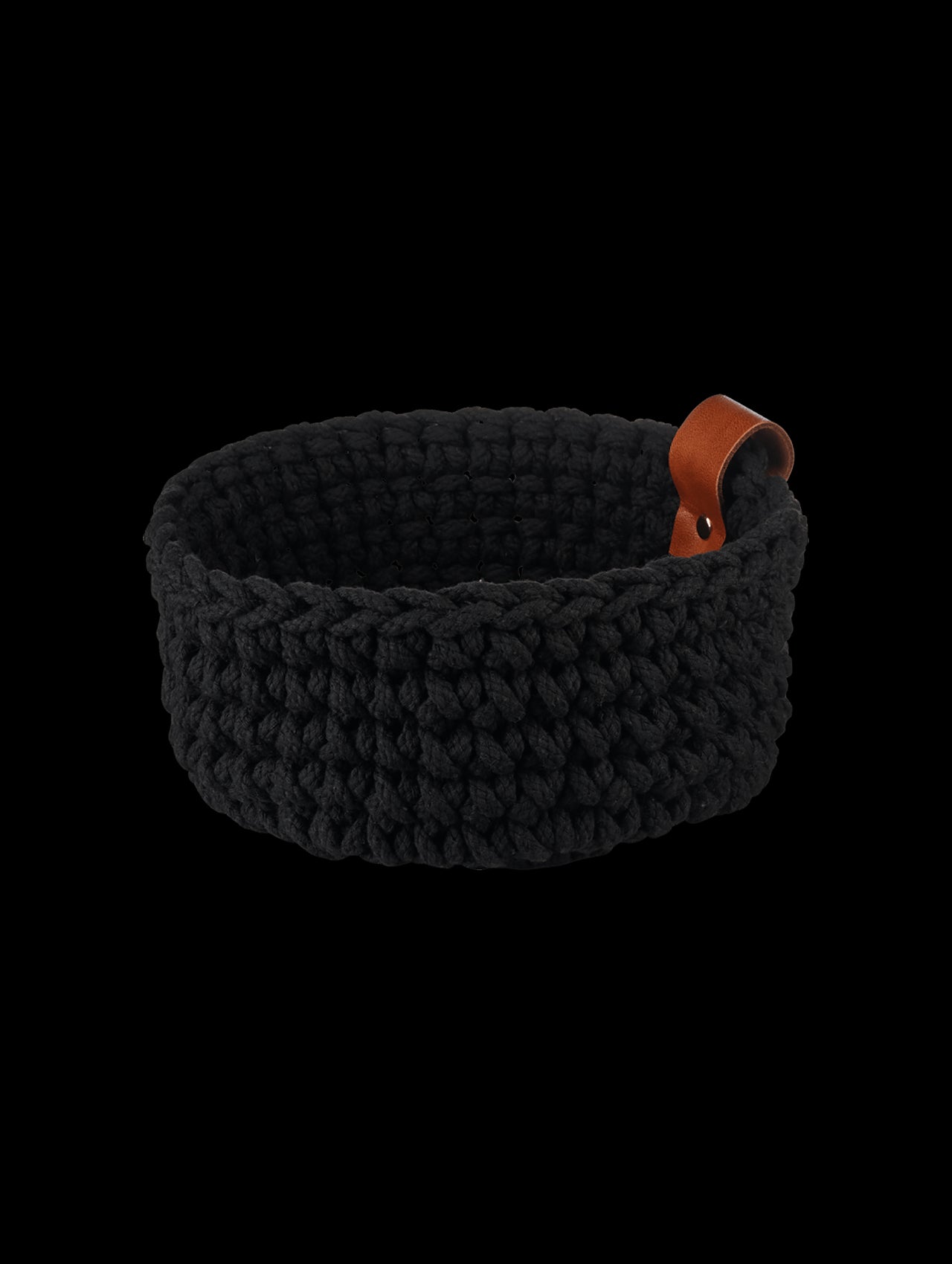 ASA-37890065 - ASA, häkelkorb, schwarz, s, D. 17 cm, H. 7 cm