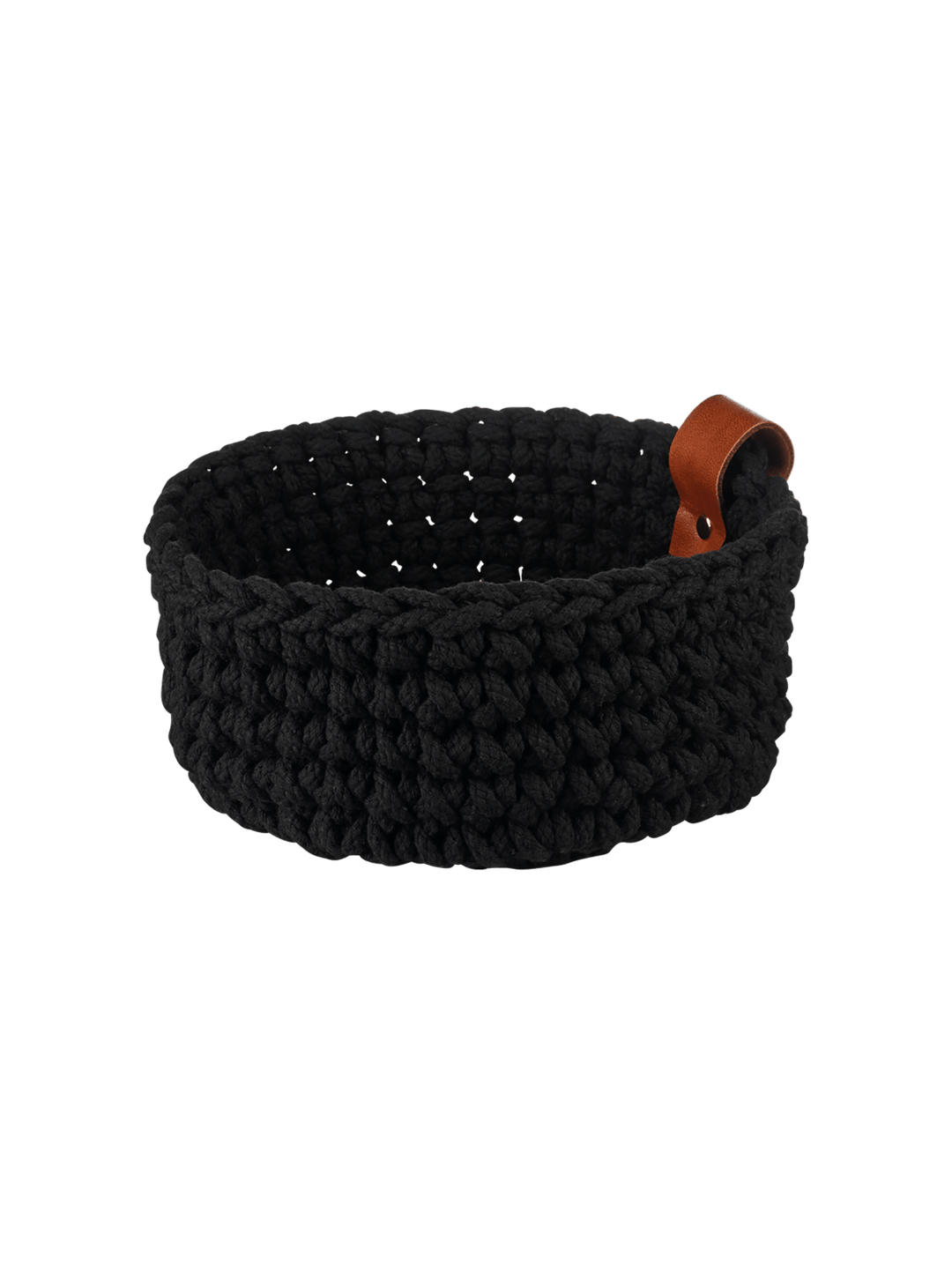 ASA-37890065 - ASA, häkelkorb, schwarz, s, D. 17 cm, H. 7 cm