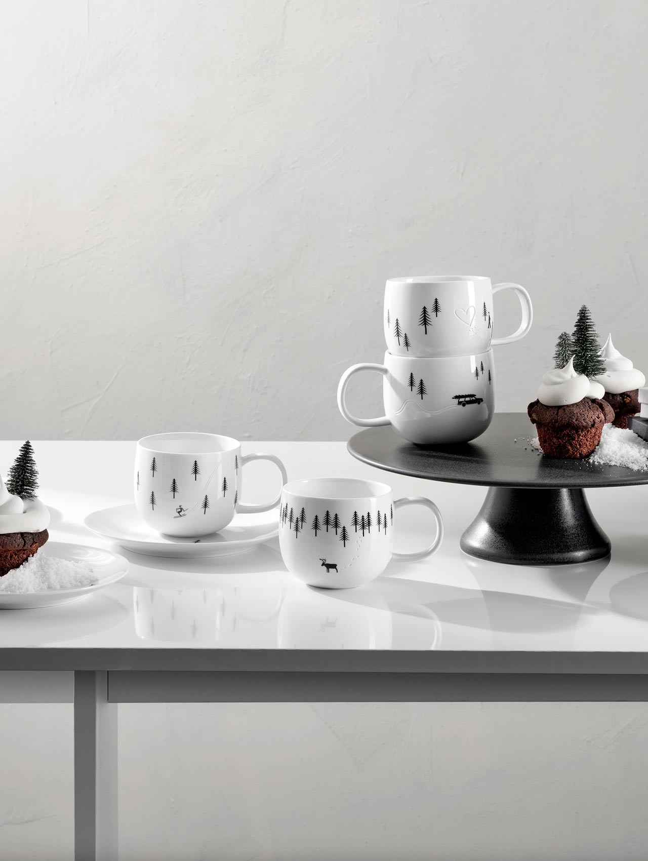 ASA-16874286 - Asa, Henkelbecher Joy Snow Tracks, D10 x H8,5 cm, 0,4 l