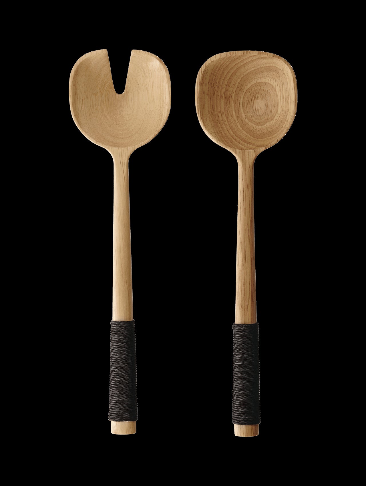 ASA - 53931970 - ASA, Salatbesteck mit schwarzem Nylongriff, Gummibaumholz